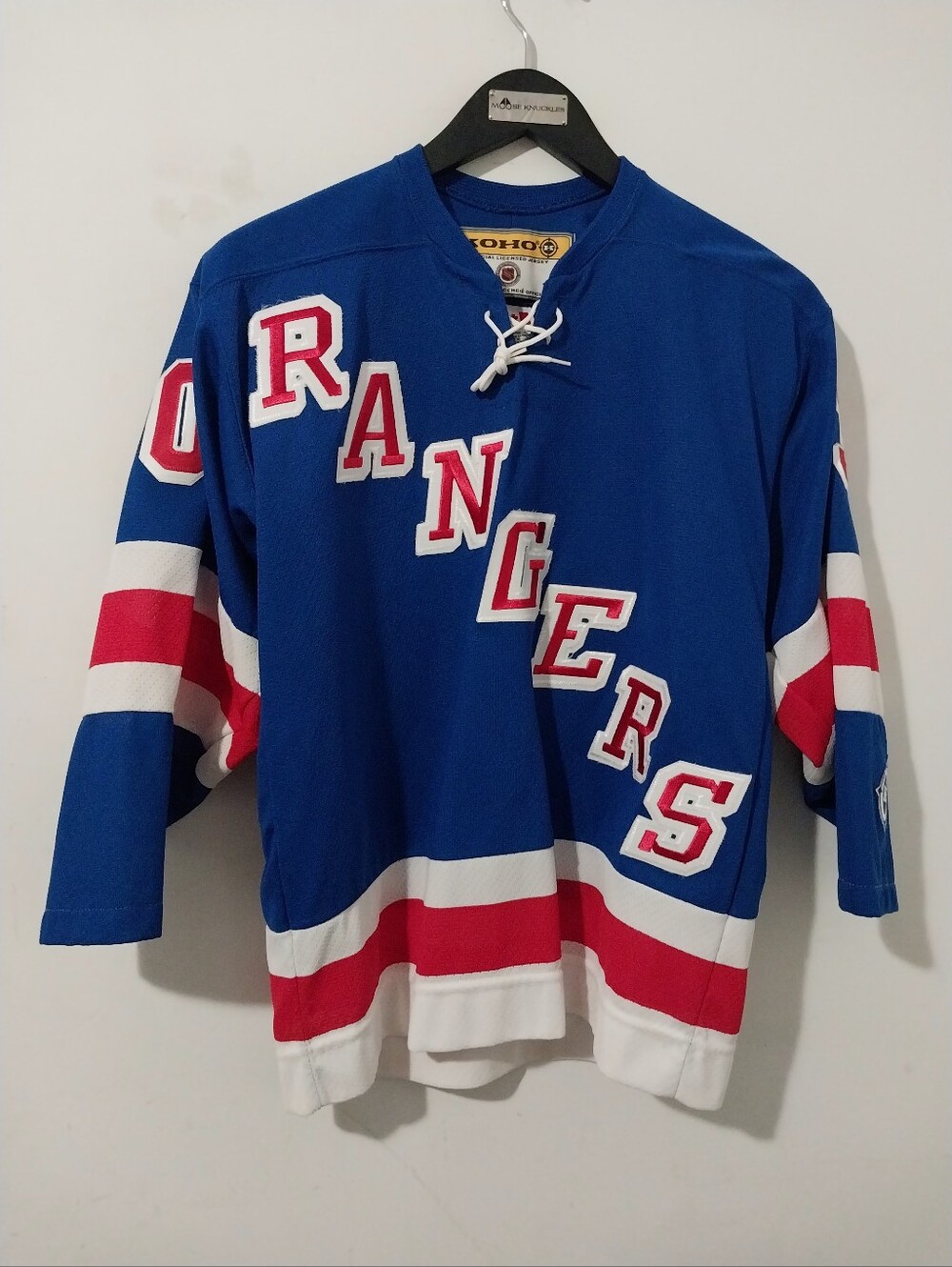 Koho Vtg. Ny Rangers Mike Dunham Size L/xl Youth Home Jersey